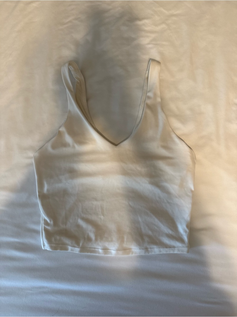 all in motion White V-Neck Cropped Tank